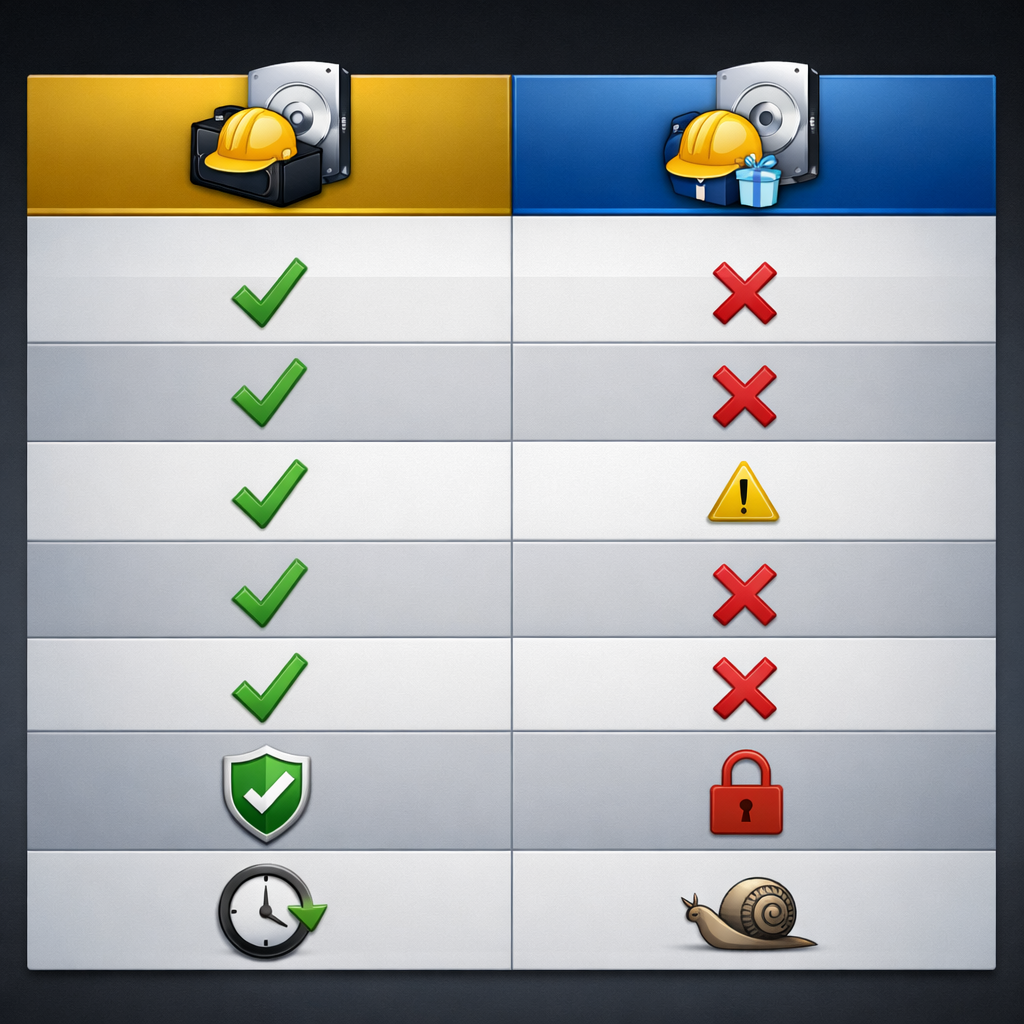Recuva Pro vs Free Comparison